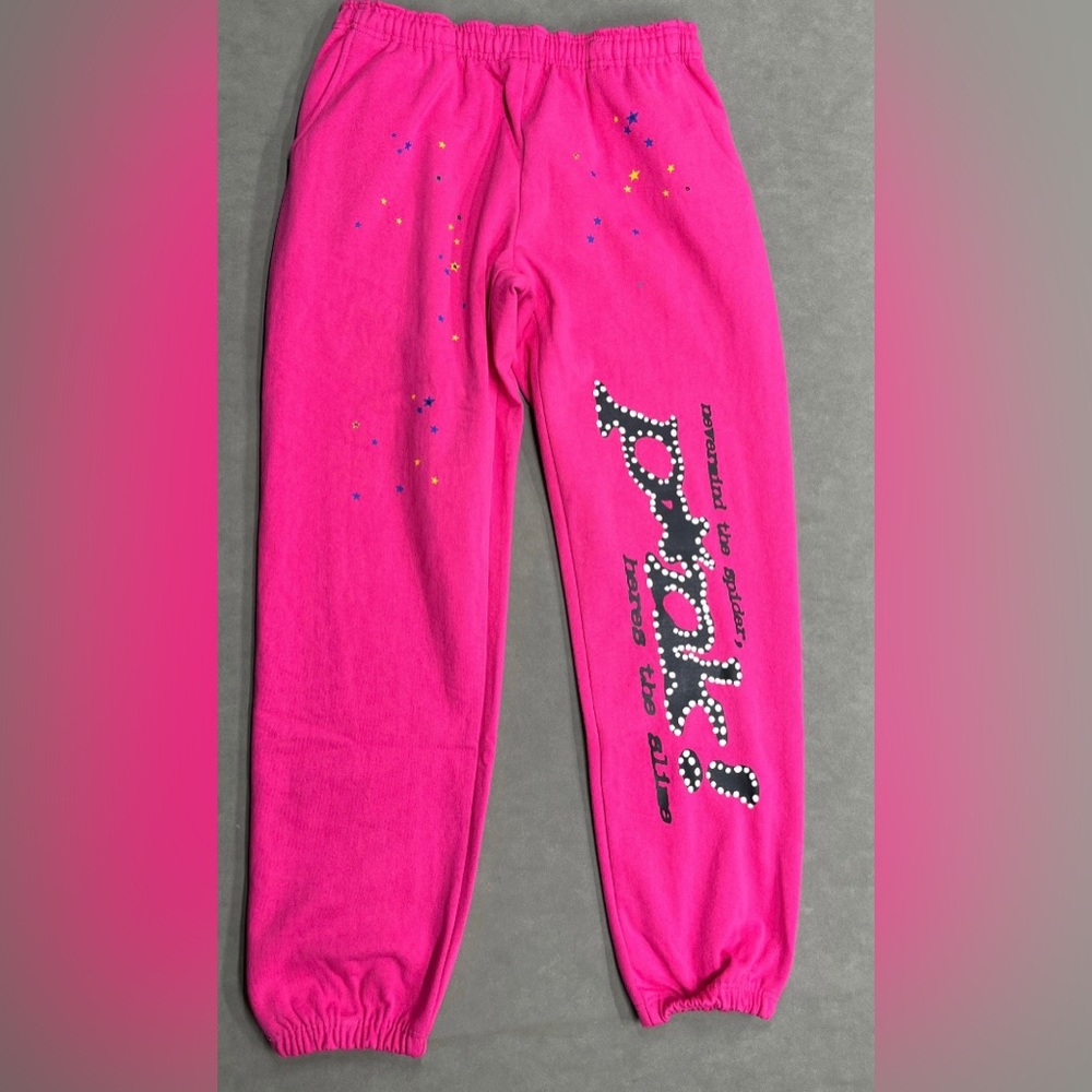 spider worldwide pink sweatpants